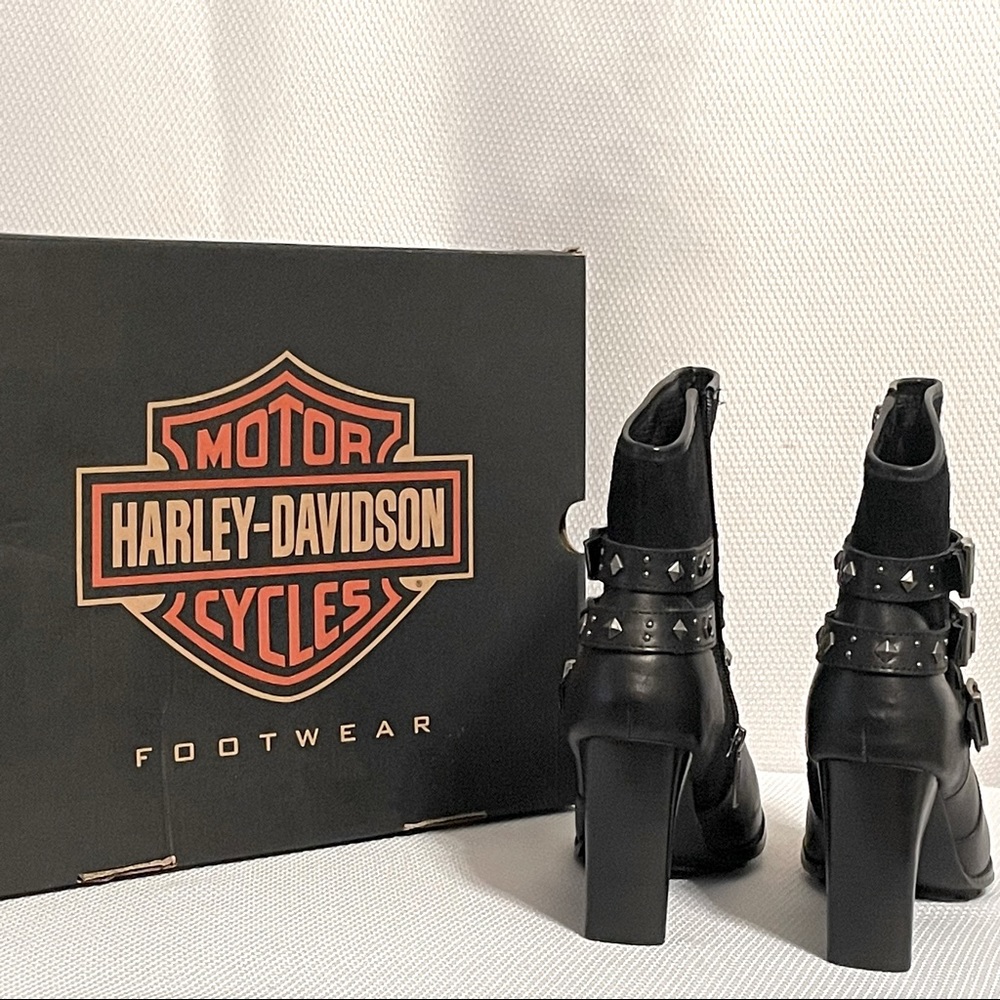 NIB Harley Davidson Women’s Black Leather & Suede Boot size 9 - Picture 5 of 7